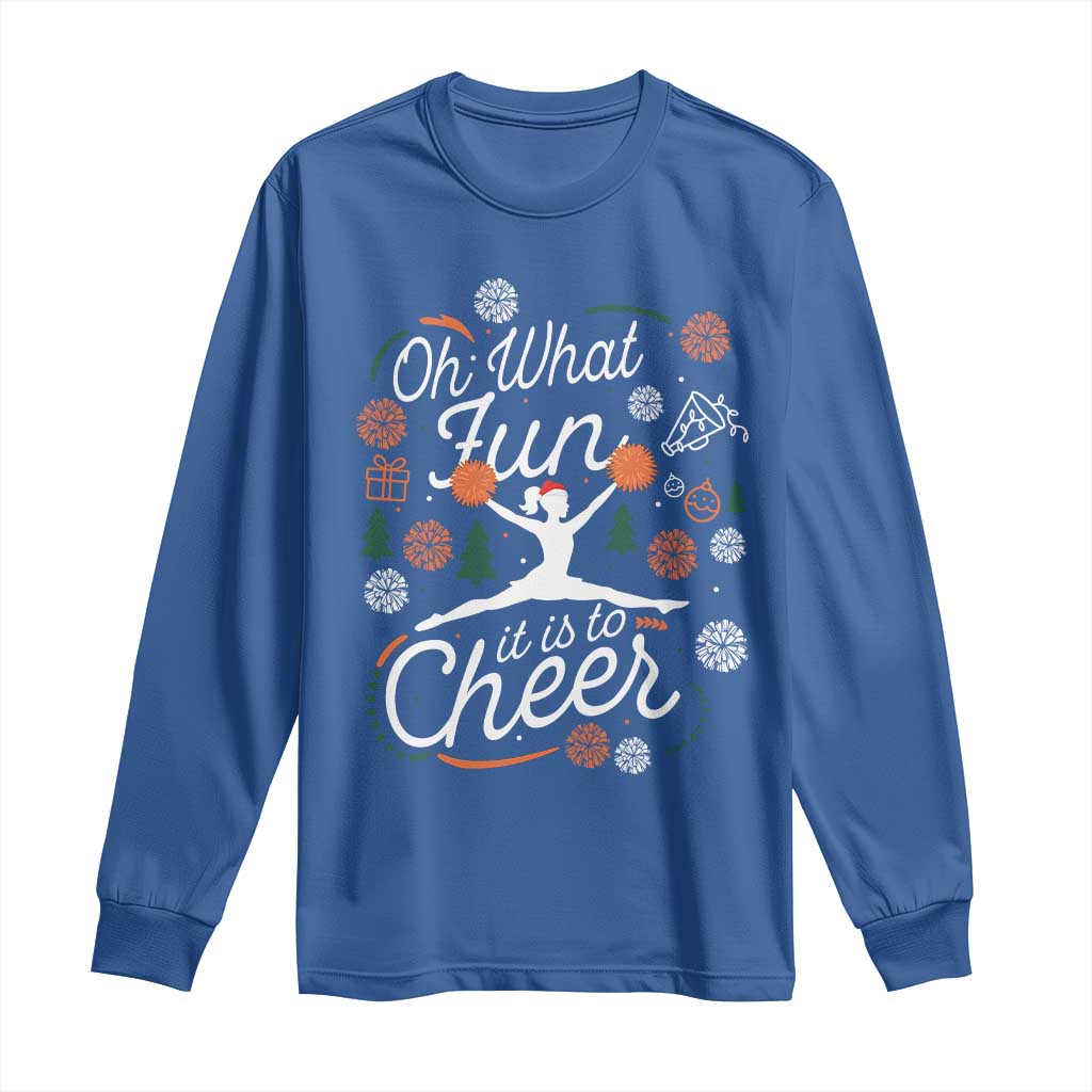 Oh What Fun It Is To Cheer Long Sleeve Shirt Funny Christmas Cheerleading Gift - Wonder Print Shop