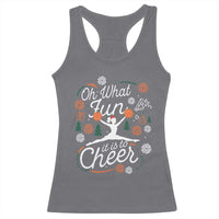 Oh What Fun It Is To Cheer Racerback Tank Top Funny Christmas Cheerleading Gift - Wonder Print Shop