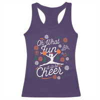 Oh What Fun It Is To Cheer Racerback Tank Top Funny Christmas Cheerleading Gift - Wonder Print Shop