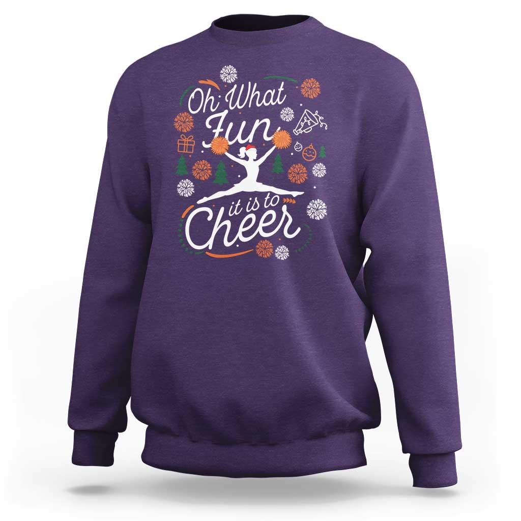 Oh What Fun It Is To Cheer Sweatshirt Funny Christmas Cheerleading Gift - Wonder Print Shop