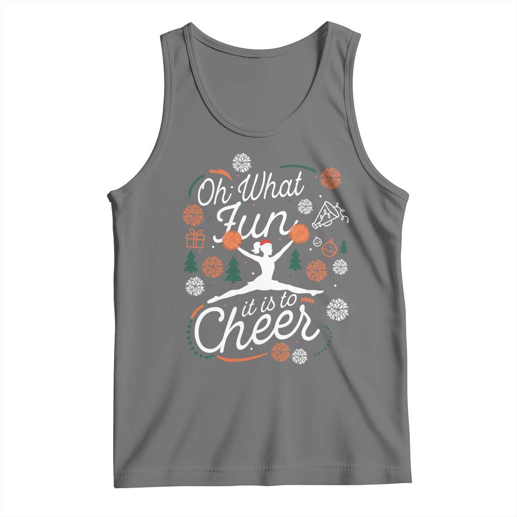 Oh What Fun It Is To Cheer Tank Top Funny Christmas Cheerleading Gift - Wonder Print Shop