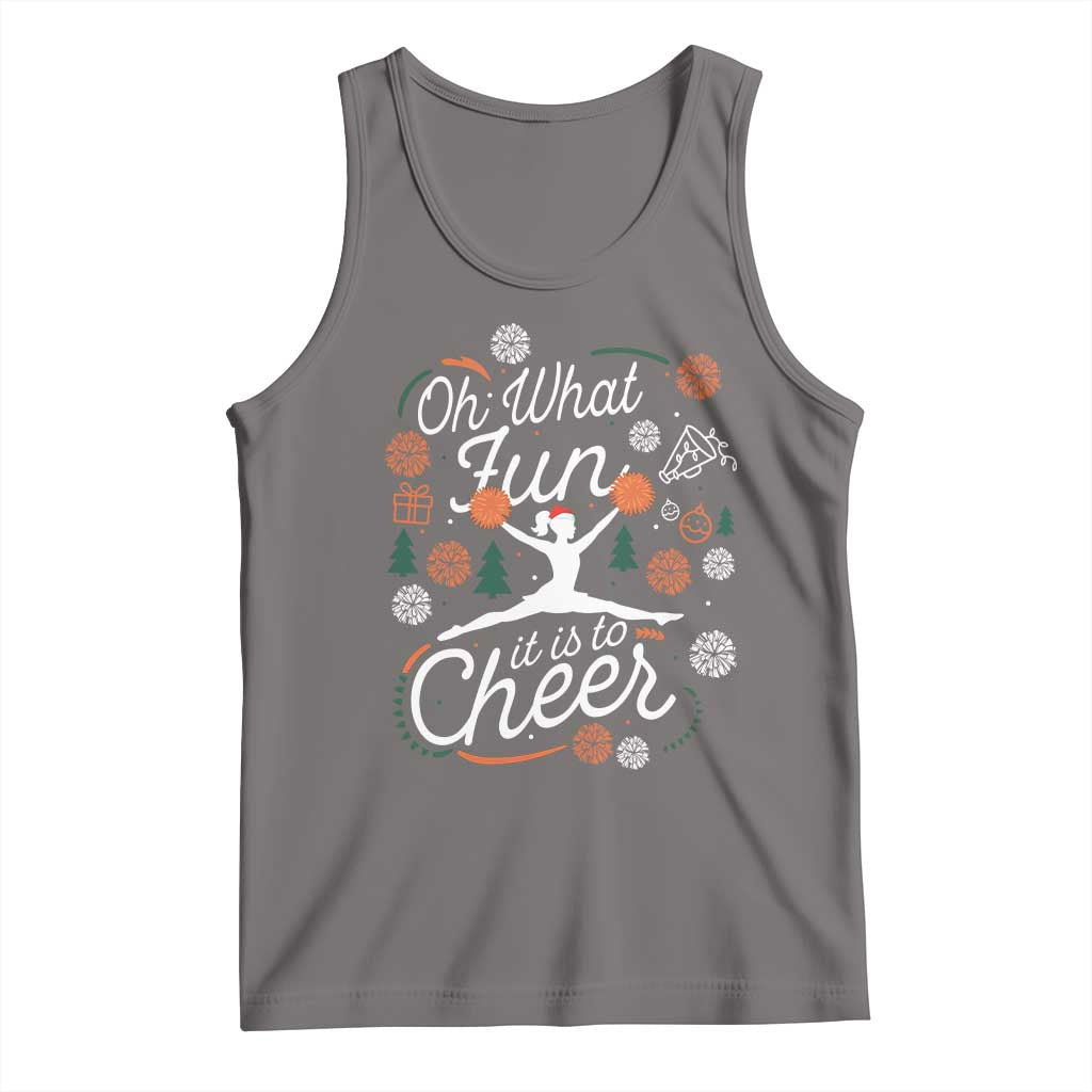 Oh What Fun It Is To Cheer Tank Top Funny Christmas Cheerleading Gift - Wonder Print Shop