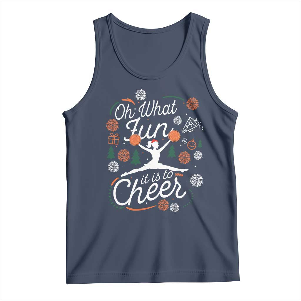 Oh What Fun It Is To Cheer Tank Top Funny Christmas Cheerleading Gift - Wonder Print Shop