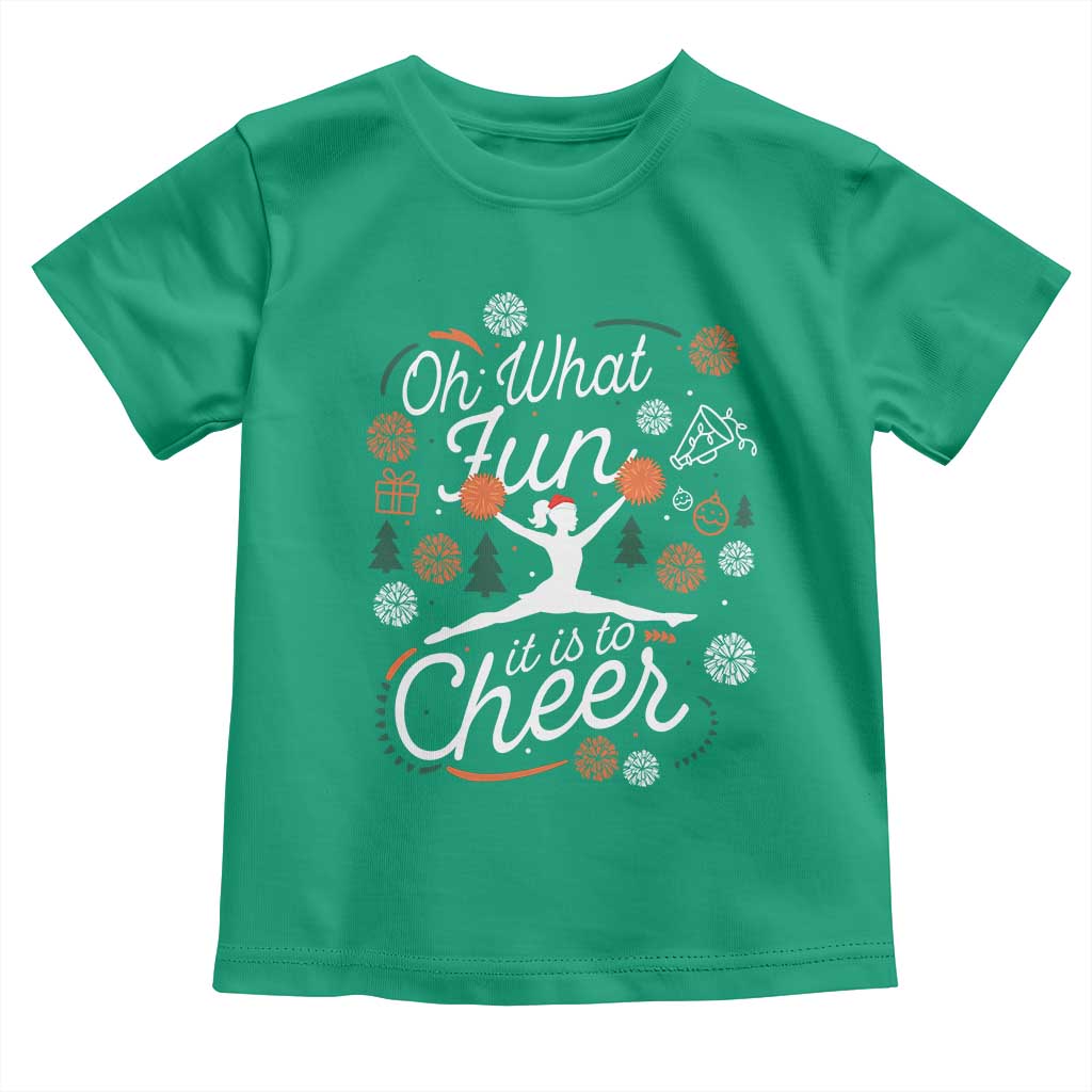 Oh What Fun It Is To Cheer Toddler T Shirt Funny Christmas Cheerleading Gift - Wonder Print Shop