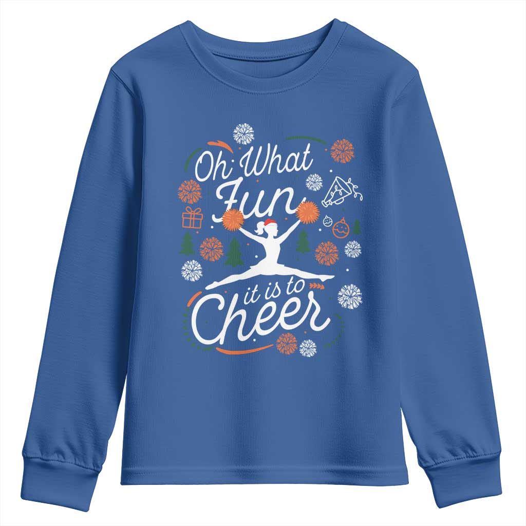 Oh What Fun It Is To Cheer Youth Sweatshirt Funny Christmas Cheerleading Gift - Wonder Print Shop