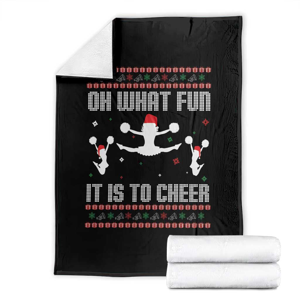 Ugly Christmas Cheerleading Throw Blanket Oh What Fun It Is To Cheer Gift - Wonder Print Shop