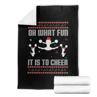 Ugly Christmas Cheerleading Throw Blanket Oh What Fun It Is To Cheer Gift - Wonder Print Shop