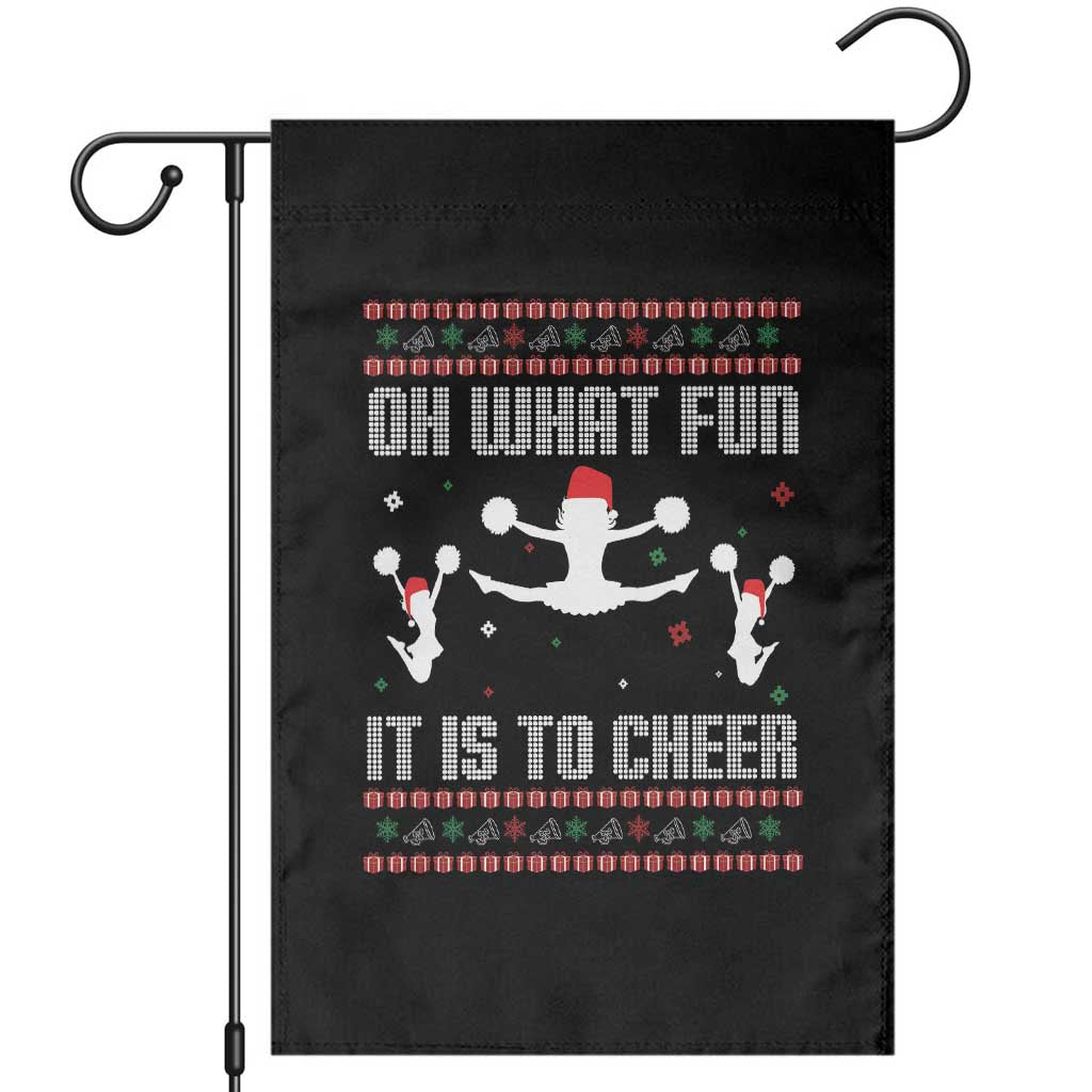 Ugly Christmas Cheerleading Garden Flag Oh What Fun It Is To Cheer Gift - Wonder Print Shop
