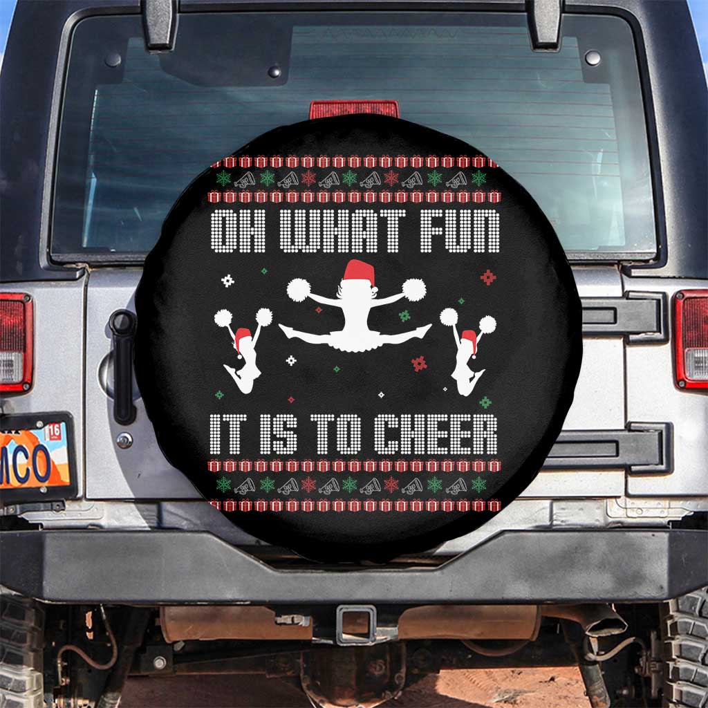 Ugly Christmas Cheerleading Spare Tire Cover Oh What Fun It Is To Cheer Gift - Wonder Print Shop