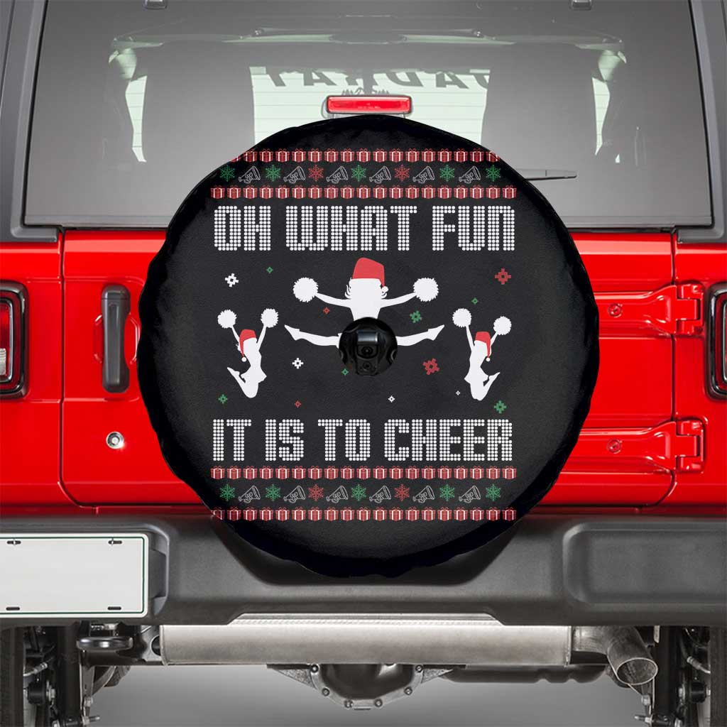 Ugly Christmas Cheerleading Spare Tire Cover Oh What Fun It Is To Cheer Gift - Wonder Print Shop