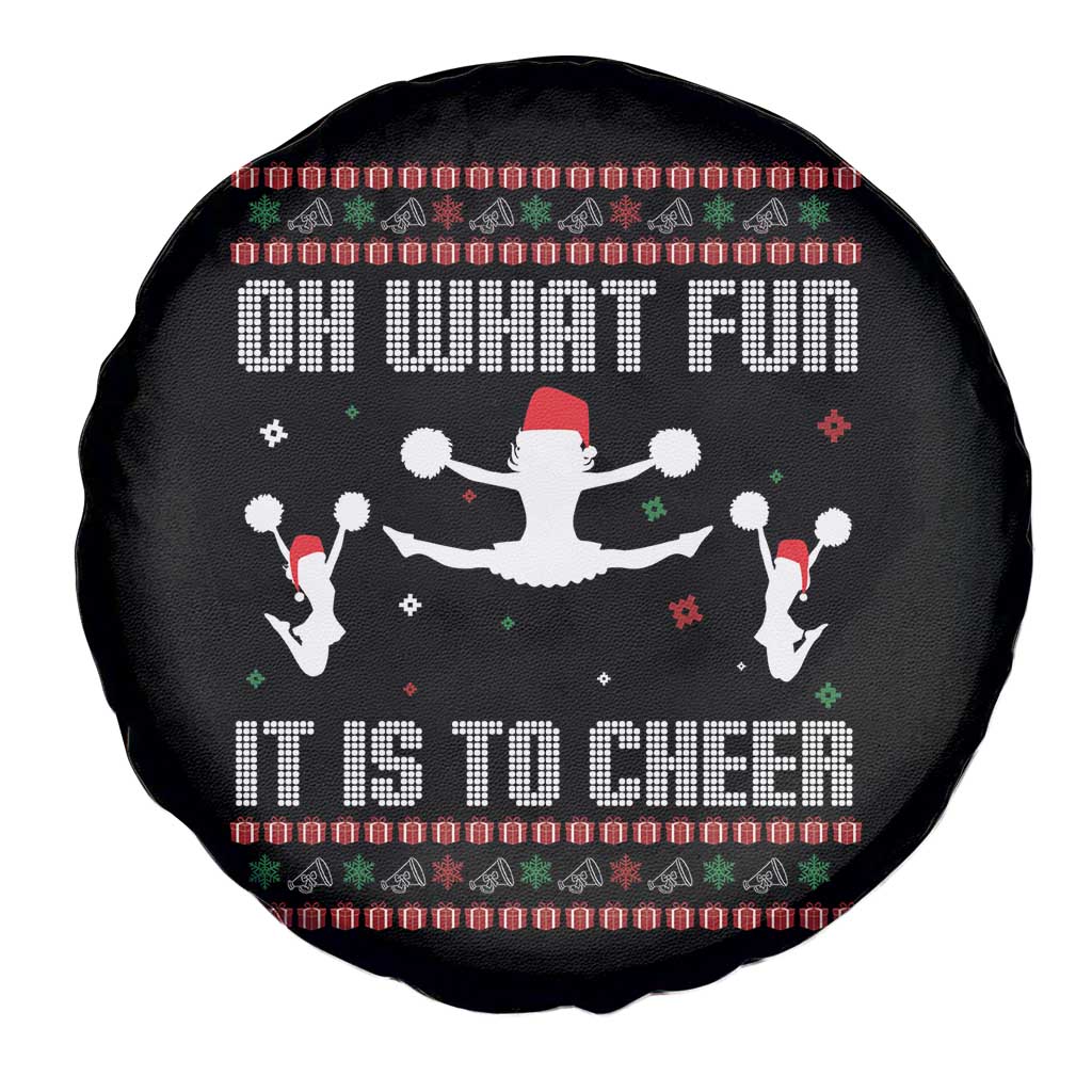 Ugly Christmas Cheerleading Spare Tire Cover Oh What Fun It Is To Cheer Gift - Wonder Print Shop