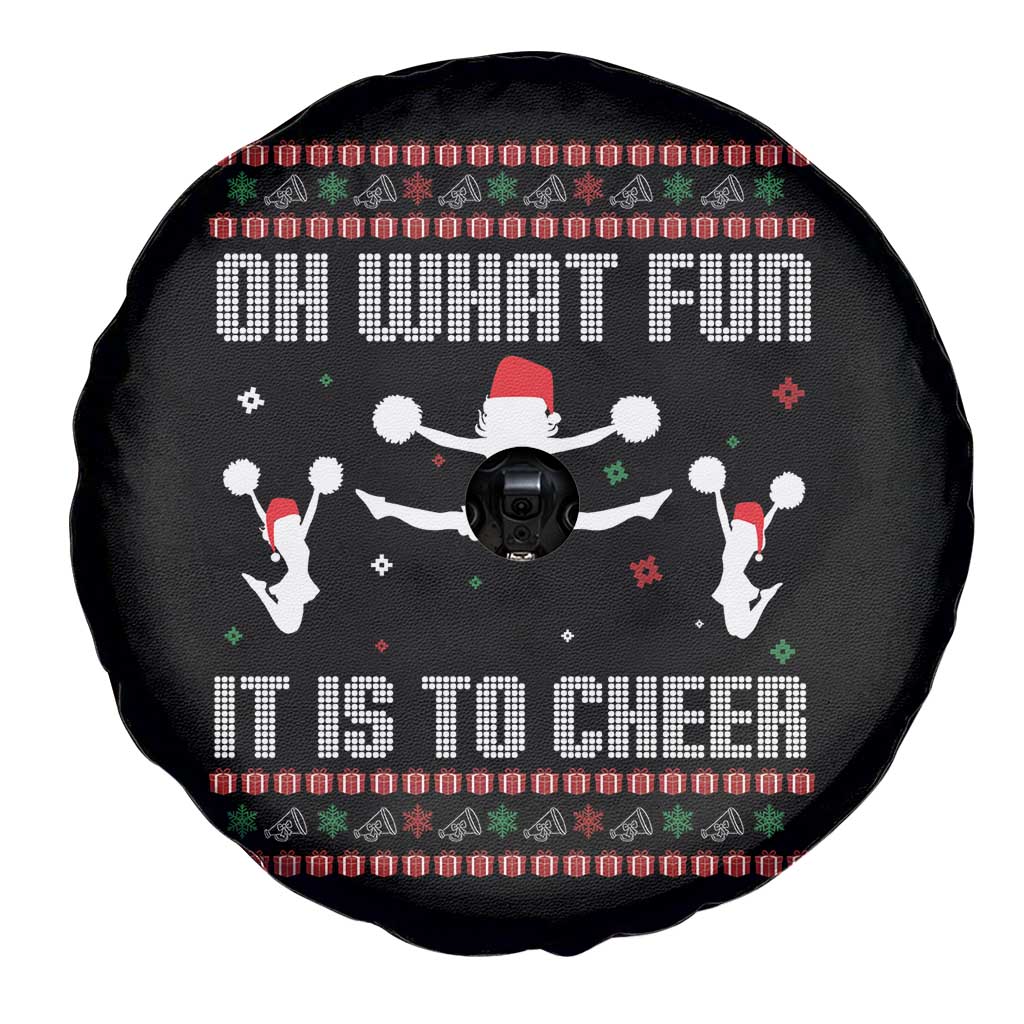 Ugly Christmas Cheerleading Spare Tire Cover Oh What Fun It Is To Cheer Gift - Wonder Print Shop