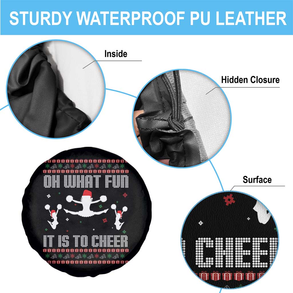 Ugly Christmas Cheerleading Spare Tire Cover Oh What Fun It Is To Cheer Gift - Wonder Print Shop