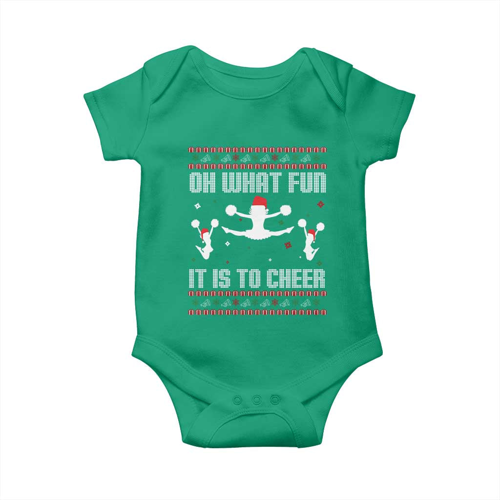 Ugly Christmas Cheerleading Baby Onesie Oh What Fun It Is To Cheer Gift - Wonder Print Shop
