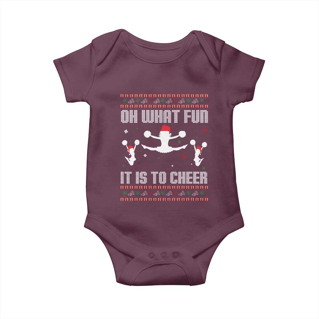 Ugly Christmas Cheerleading Baby Onesie Oh What Fun It Is To Cheer Gift - Wonder Print Shop