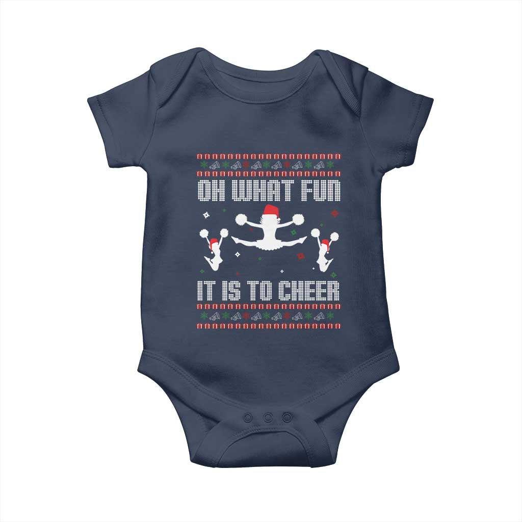 Ugly Christmas Cheerleading Baby Onesie Oh What Fun It Is To Cheer Gift - Wonder Print Shop