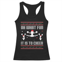 Ugly Christmas Cheerleading Racerback Tank Top Oh What Fun It Is To Cheer Gift - Wonder Print Shop