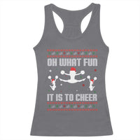 Ugly Christmas Cheerleading Racerback Tank Top Oh What Fun It Is To Cheer Gift - Wonder Print Shop