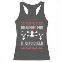 Ugly Christmas Cheerleading Racerback Tank Top Oh What Fun It Is To Cheer Gift - Wonder Print Shop