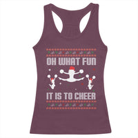 Ugly Christmas Cheerleading Racerback Tank Top Oh What Fun It Is To Cheer Gift - Wonder Print Shop