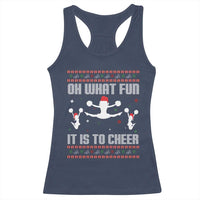 Ugly Christmas Cheerleading Racerback Tank Top Oh What Fun It Is To Cheer Gift - Wonder Print Shop