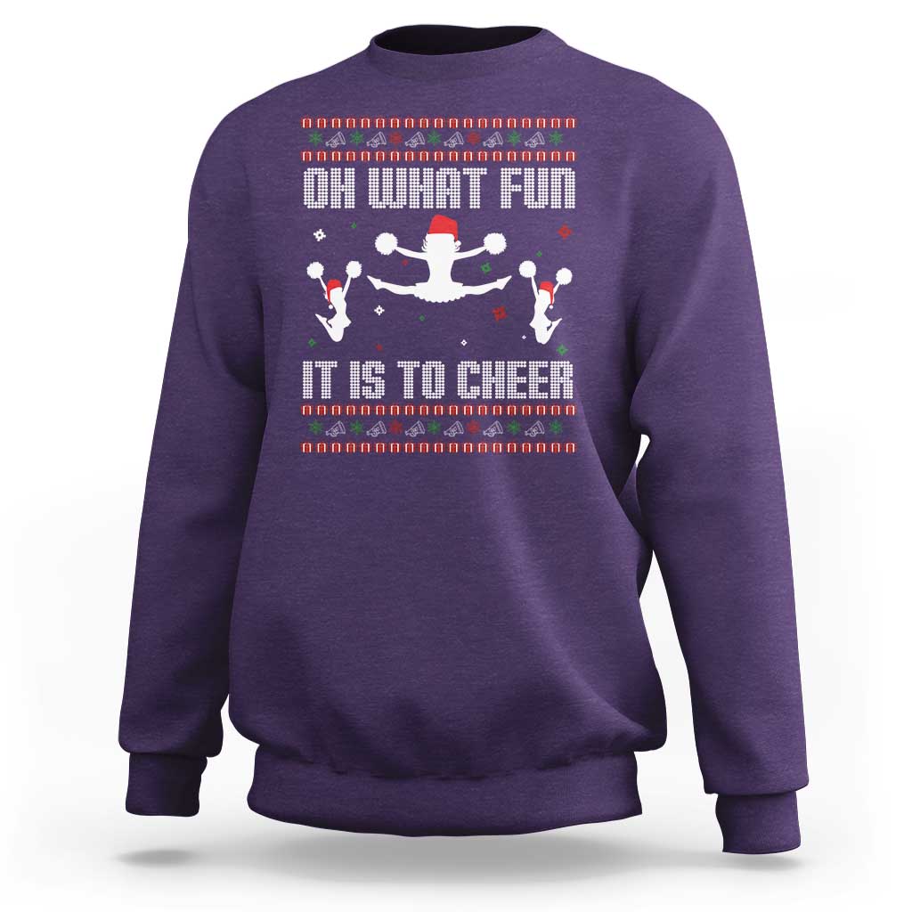 Ugly Christmas Cheerleading Sweatshirt Oh What Fun It Is To Cheer Gift - Wonder Print Shop