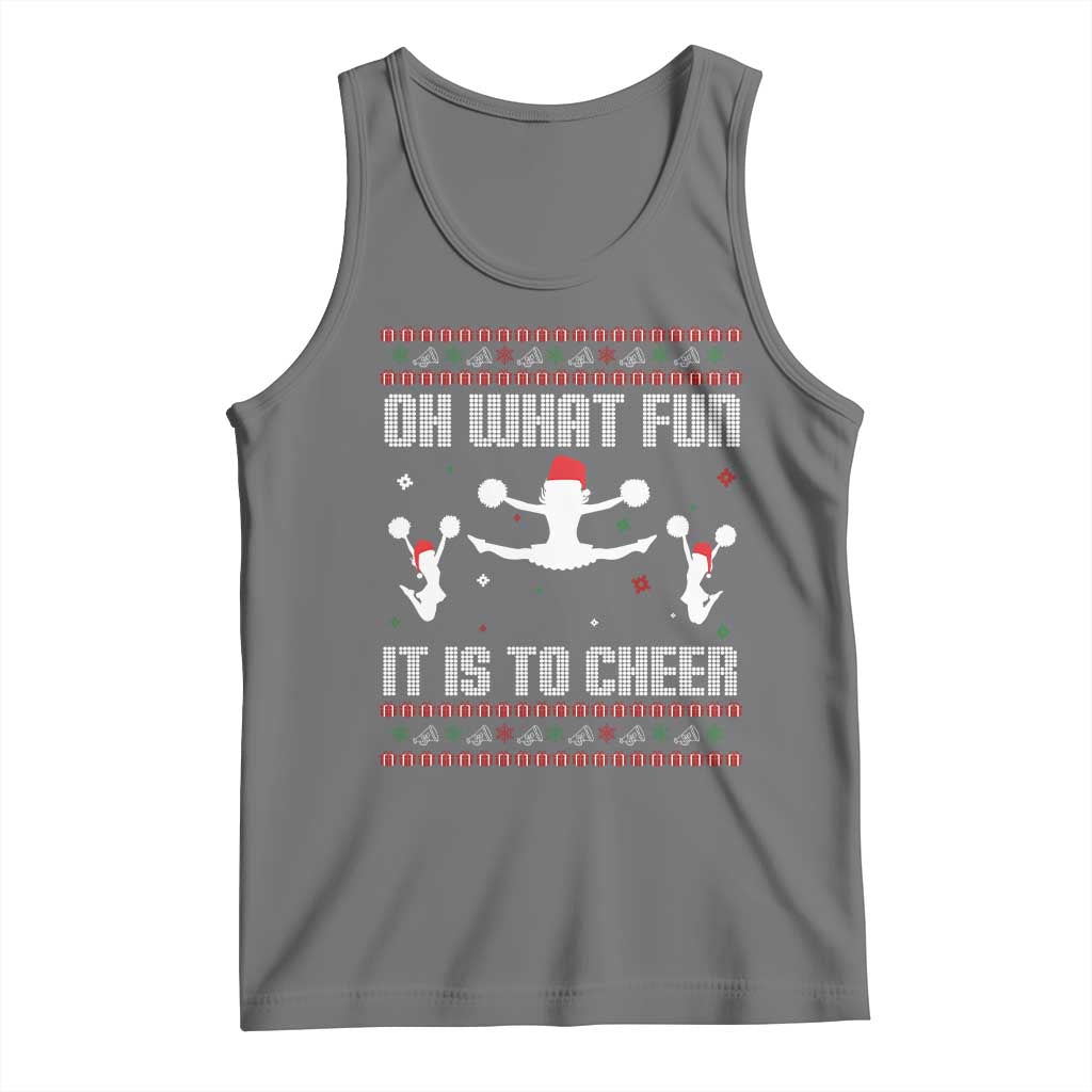 Ugly Christmas Cheerleading Tank Top Oh What Fun It Is To Cheer Gift - Wonder Print Shop