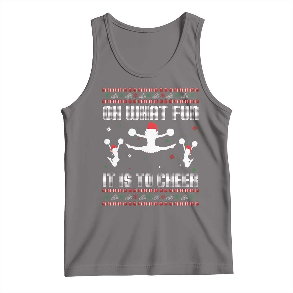 Ugly Christmas Cheerleading Tank Top Oh What Fun It Is To Cheer Gift - Wonder Print Shop