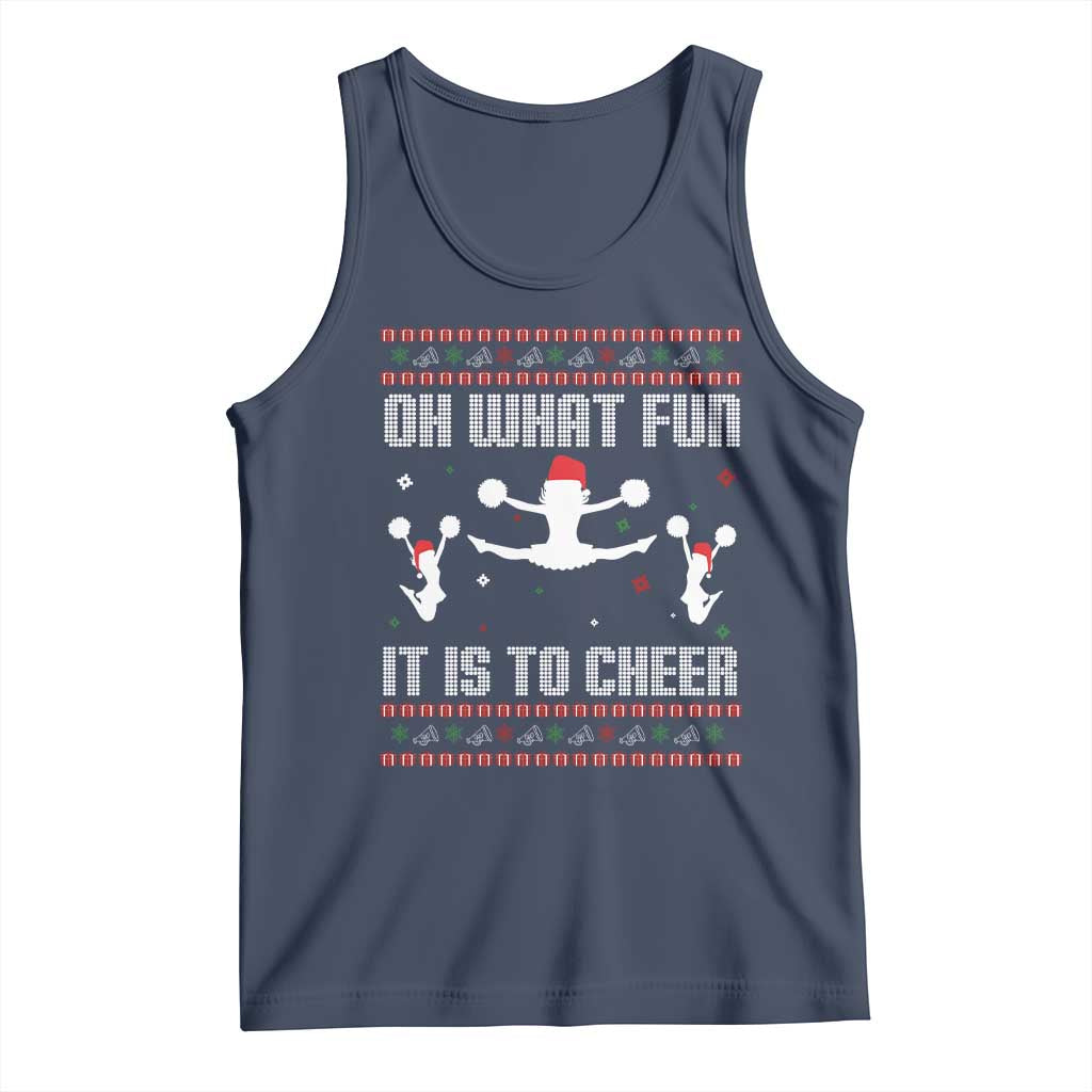 Ugly Christmas Cheerleading Tank Top Oh What Fun It Is To Cheer Gift - Wonder Print Shop