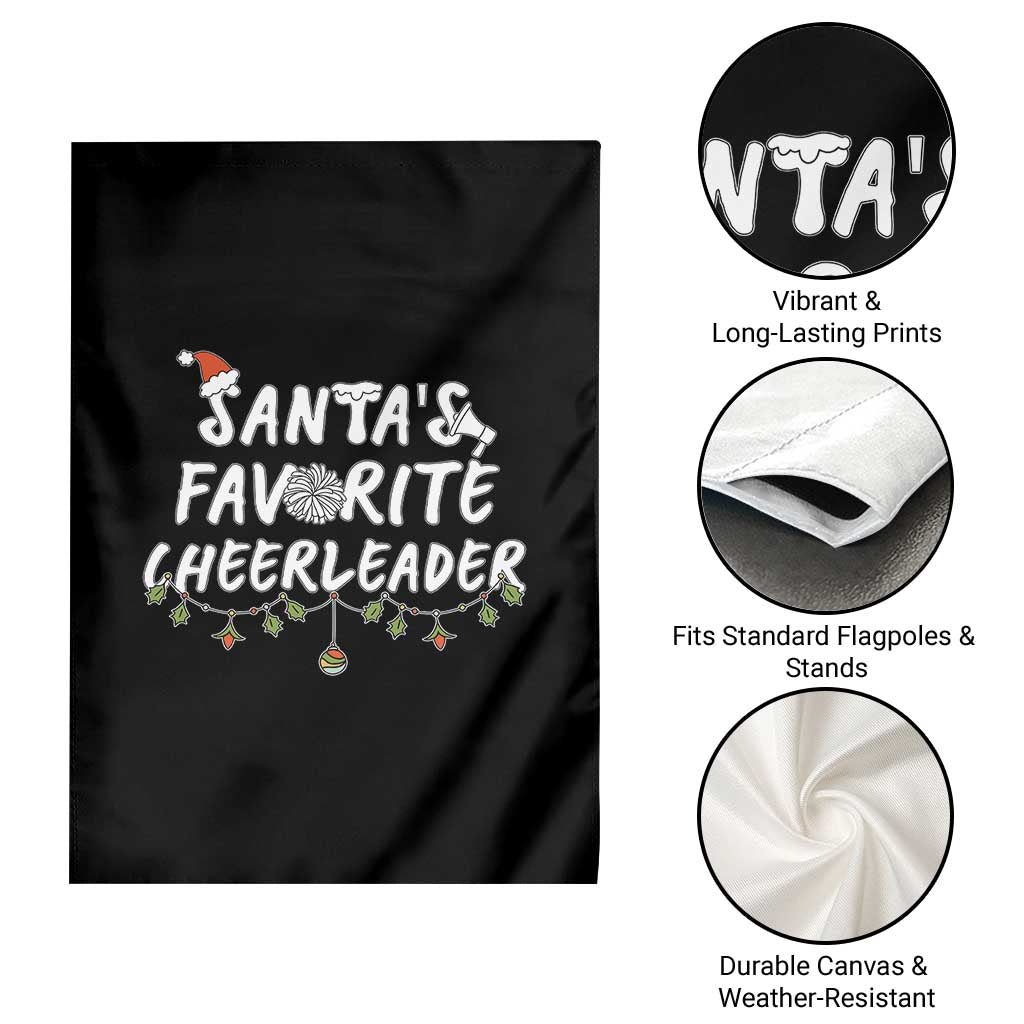 Santa Favorite Cheerleader Garden Flag Christmas Cheerleading Gift - Wonder Print Shop