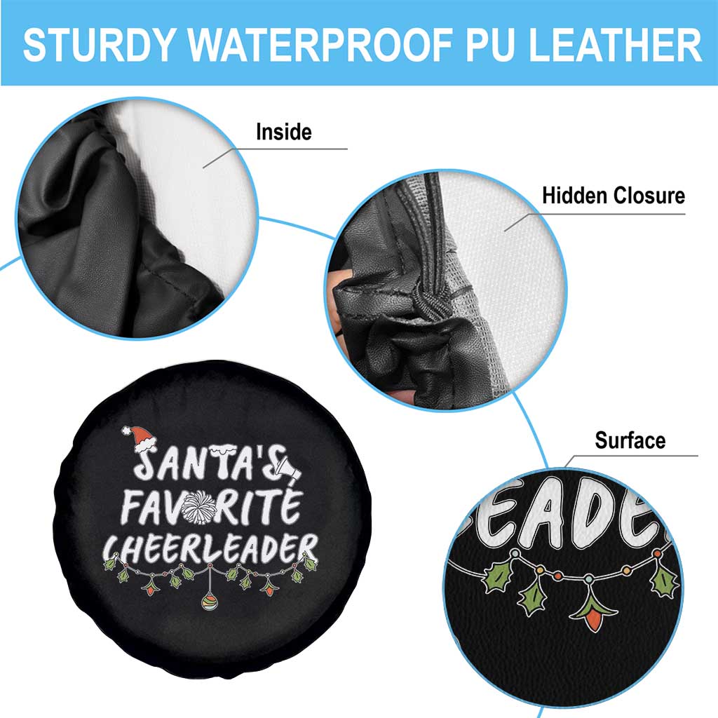 Santa Favorite Cheerleader Spare Tire Cover Christmas Cheerleading Gift - Wonder Print Shop
