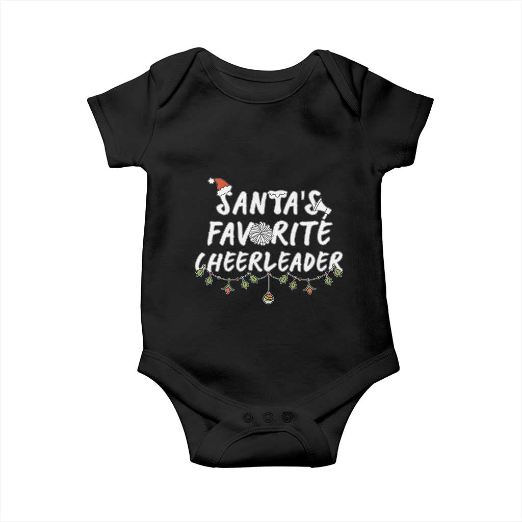 Santa Favorite Cheerleader Baby Onesie Christmas Cheerleading Gift - Wonder Print Shop