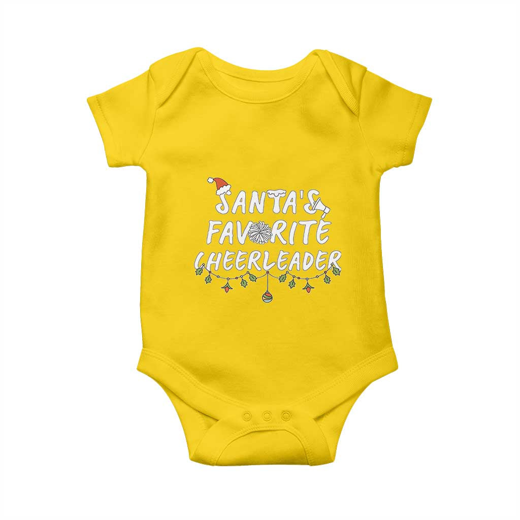 Santa Favorite Cheerleader Baby Onesie Christmas Cheerleading Gift - Wonder Print Shop