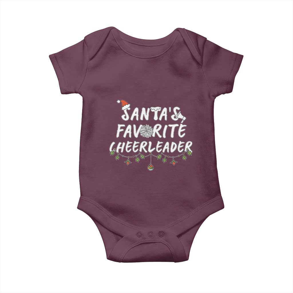 Santa Favorite Cheerleader Baby Onesie Christmas Cheerleading Gift - Wonder Print Shop