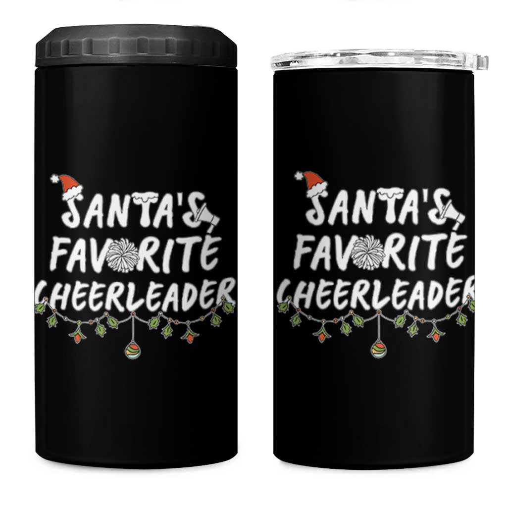 Santa Favorite Cheerleader 4 in 1 Can Cooler Tumbler Christmas Cheerleading Gift - Wonder Print Shop
