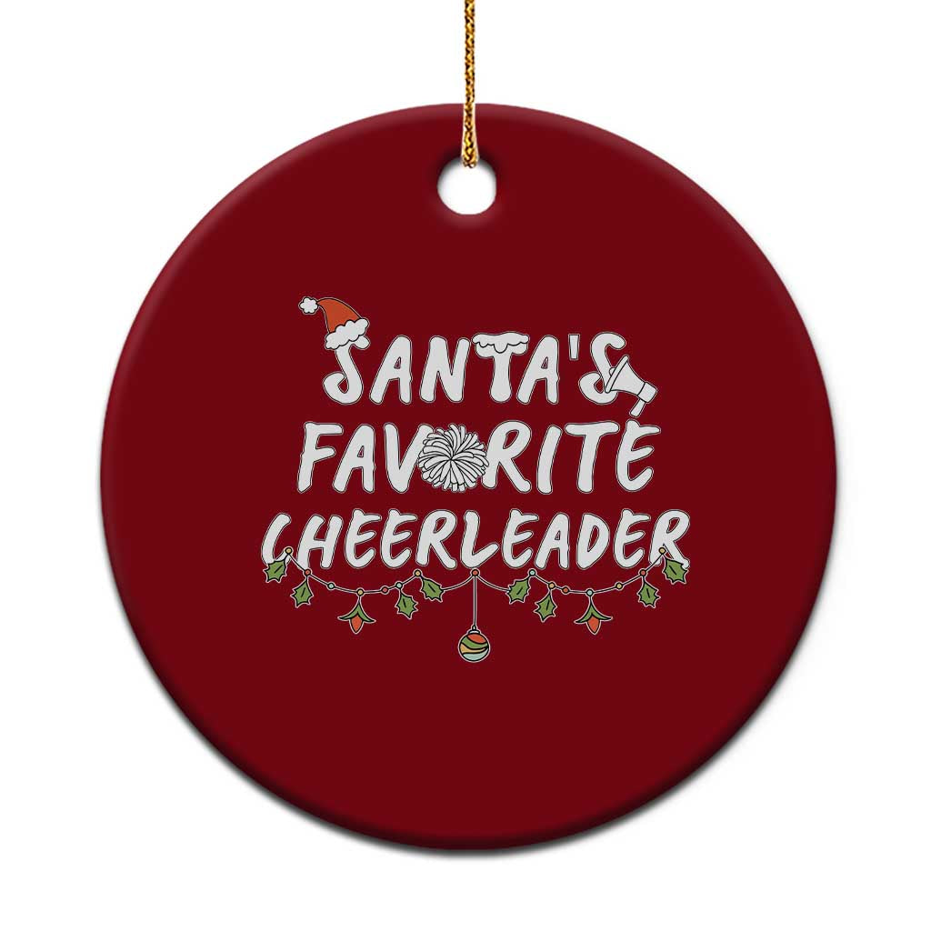 Santa Favorite Cheerleader Ceramic Ornament Xmas Cheerleading Gift - Wonder Print Shop