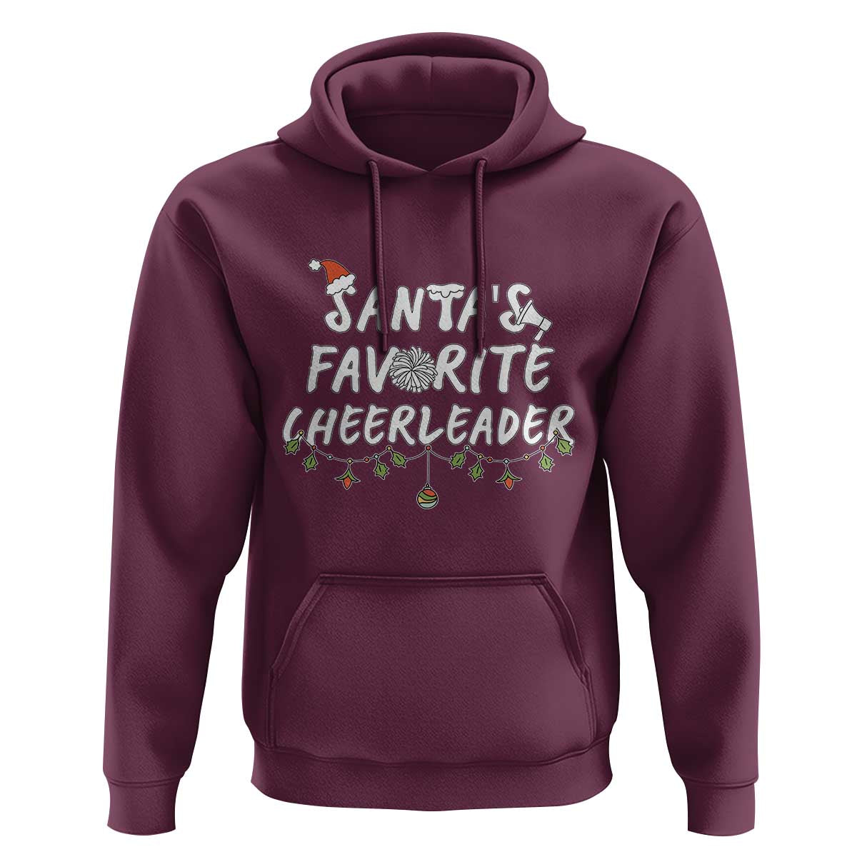 Santa Favorite Cheerleader Hoodie Christmas Cheerleading Gift - Wonder Print Shop