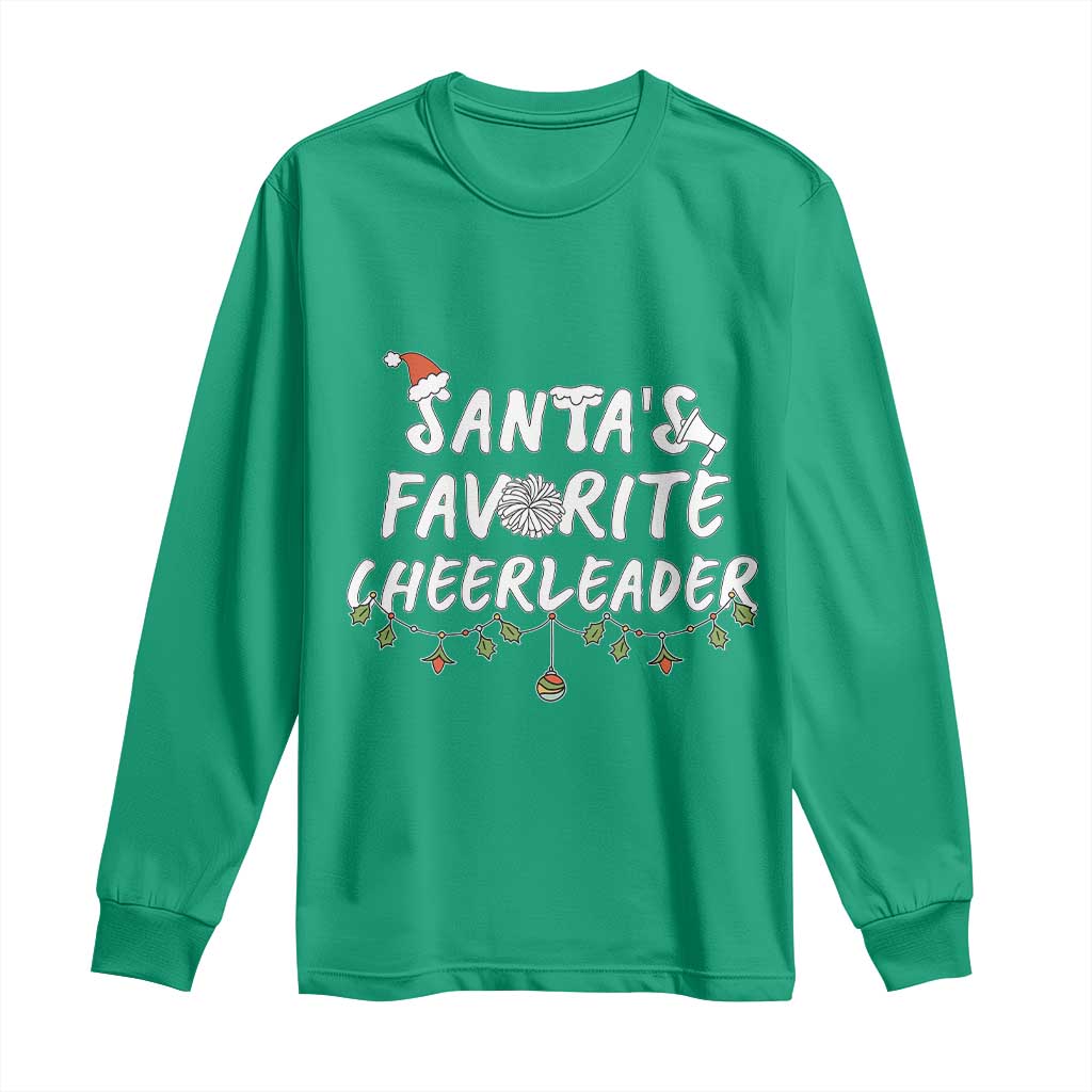 Santa Favorite Cheerleader Long Sleeve Shirt Christmas Cheerleading Gift - Wonder Print Shop