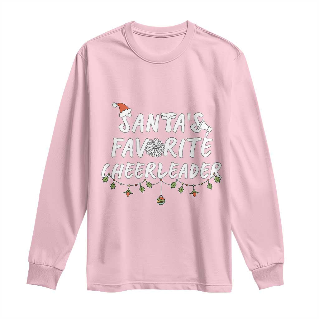 Santa Favorite Cheerleader Long Sleeve Shirt Christmas Cheerleading Gift - Wonder Print Shop