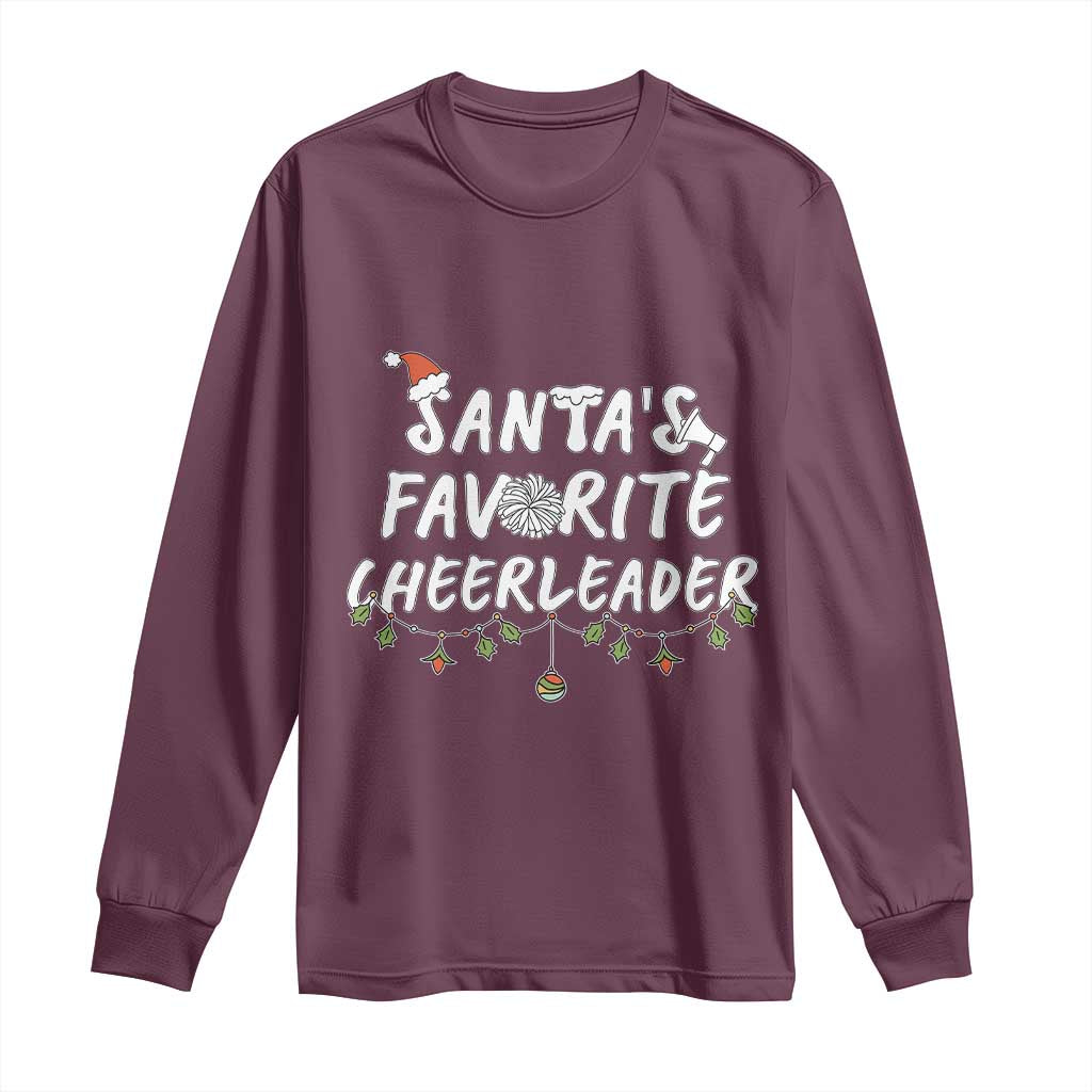 Santa Favorite Cheerleader Long Sleeve Shirt Christmas Cheerleading Gift - Wonder Print Shop