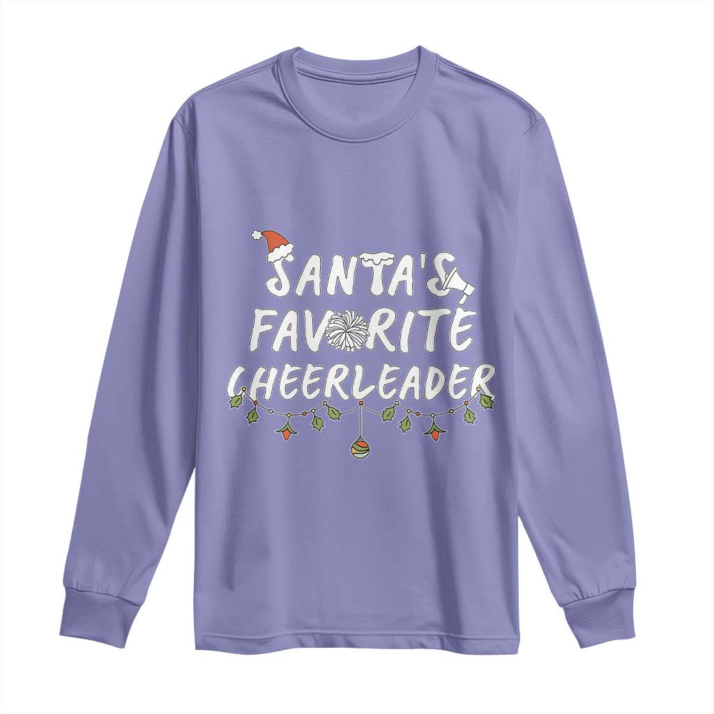 Santa Favorite Cheerleader Long Sleeve Shirt Christmas Cheerleading Gift - Wonder Print Shop