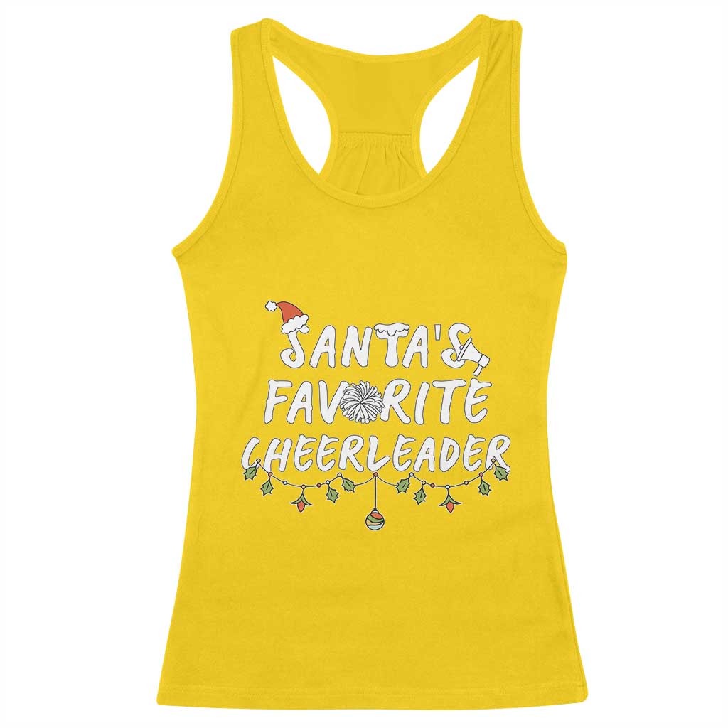 Santa Favorite Cheerleader Racerback Tank Top Christmas Cheerleading Gift - Wonder Print Shop
