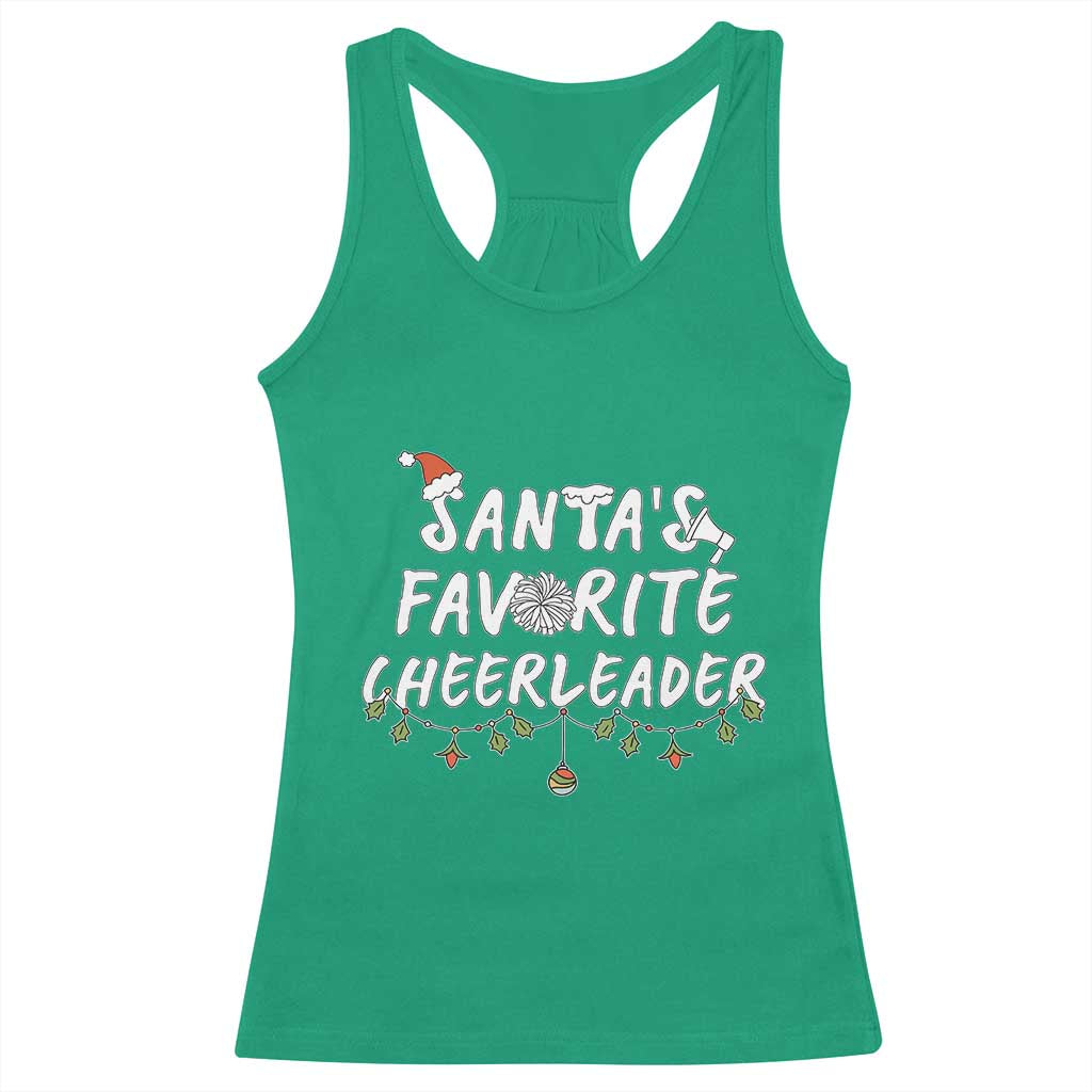 Santa Favorite Cheerleader Racerback Tank Top Christmas Cheerleading Gift - Wonder Print Shop