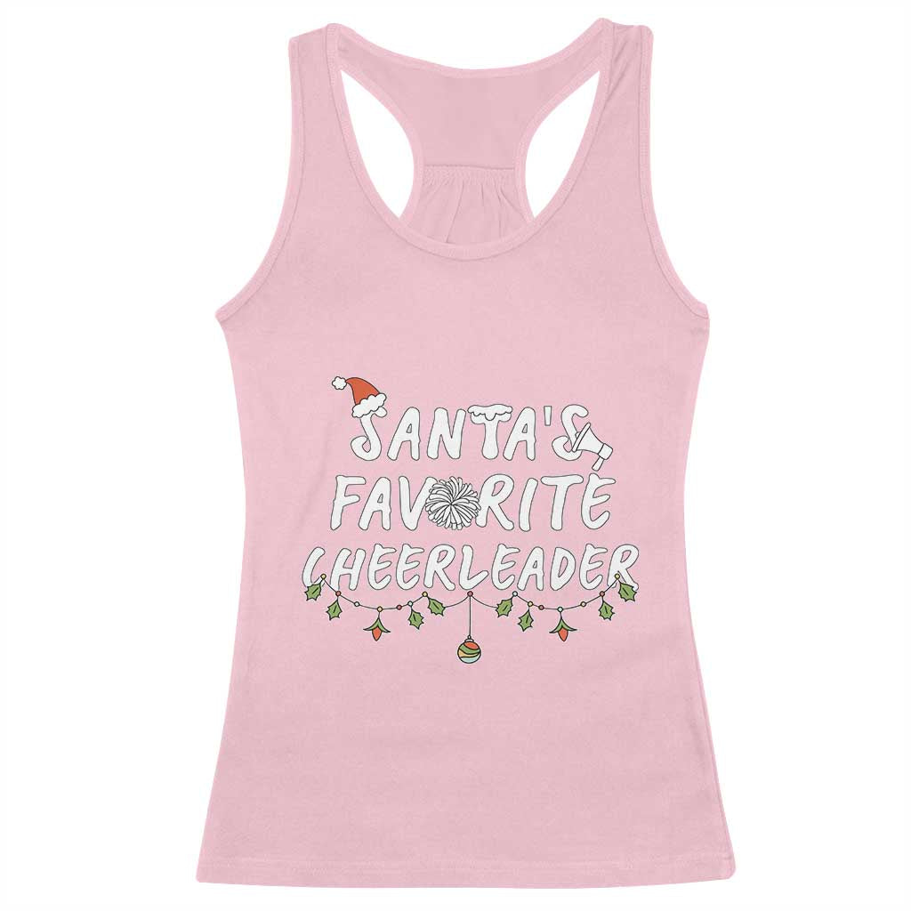 Santa Favorite Cheerleader Racerback Tank Top Christmas Cheerleading Gift - Wonder Print Shop