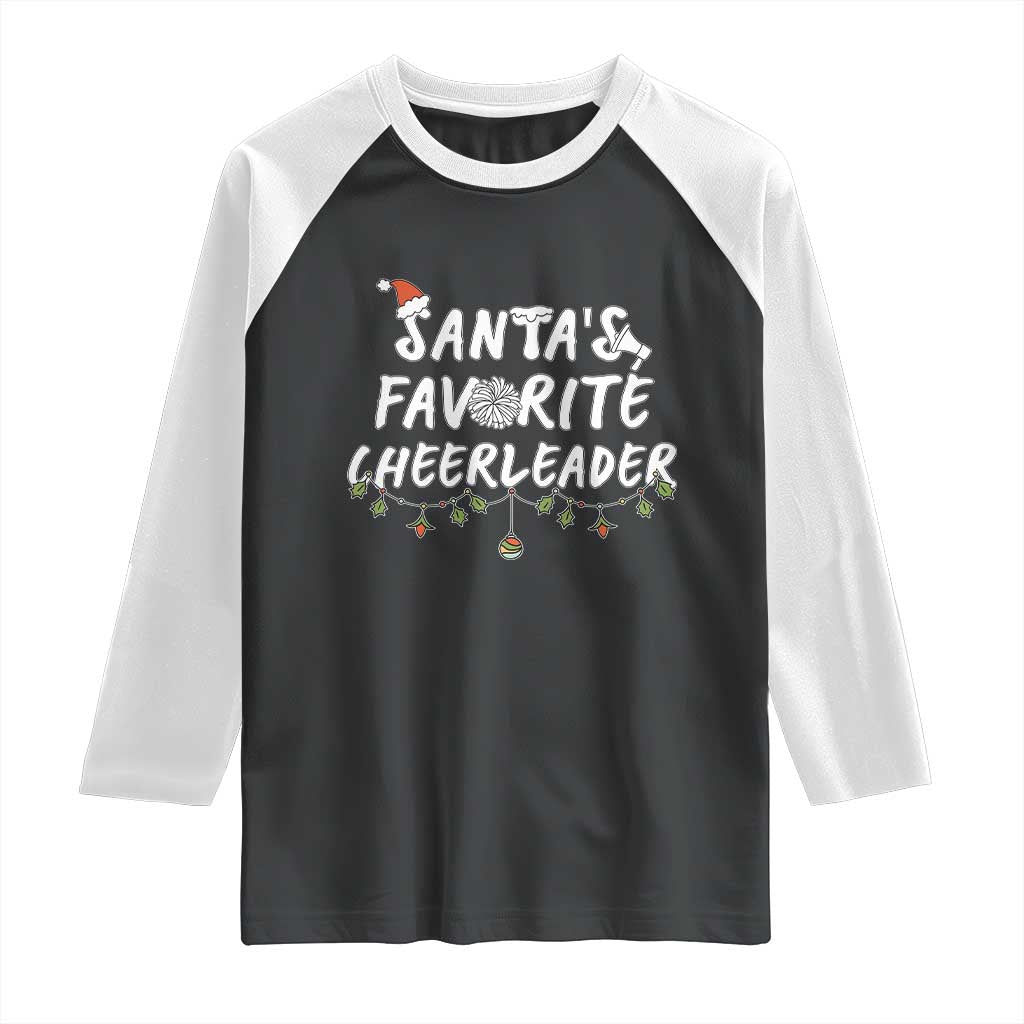 Santa Favorite Cheerleader Raglan Shirt Christmas Cheerleading Gift - Wonder Print Shop