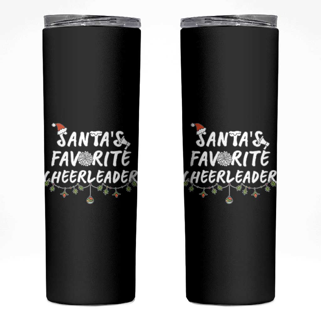 Santa Favorite Cheerleader Skinny Tumbler Christmas Cheerleading Gift - Wonder Print Shop