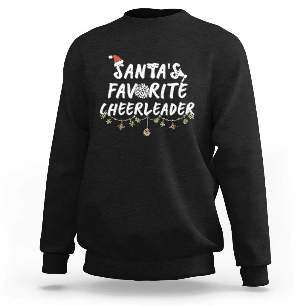 Santa Favorite Cheerleader Sweatshirt Christmas Cheerleading Gift - Wonder Print Shop