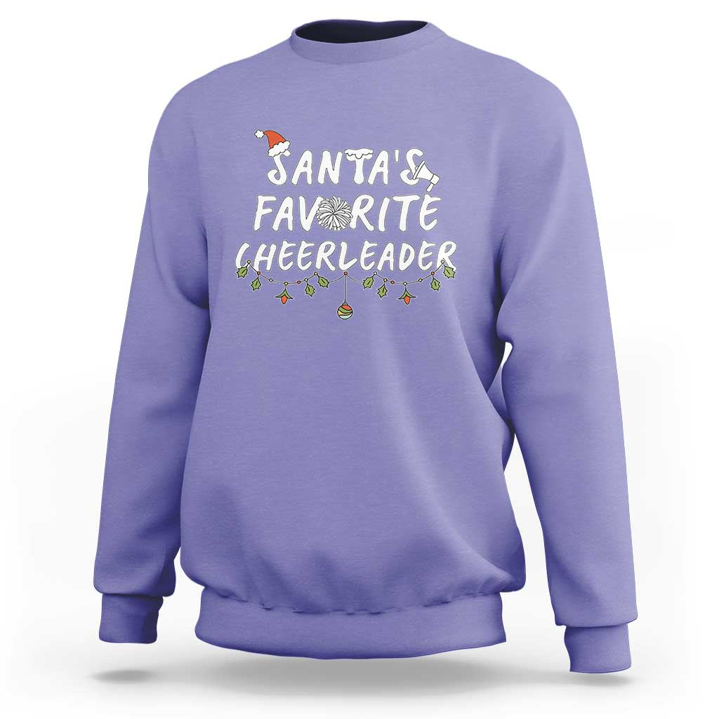 Santa Favorite Cheerleader Sweatshirt Christmas Cheerleading Gift - Wonder Print Shop