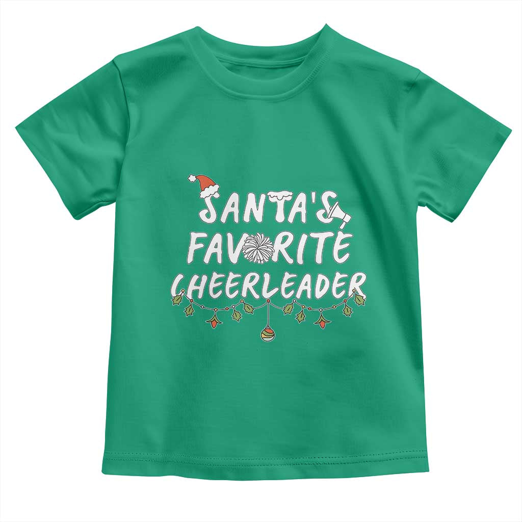 Santa Favorite Cheerleader Toddler T Shirt Christmas Cheerleading Gift - Wonder Print Shop