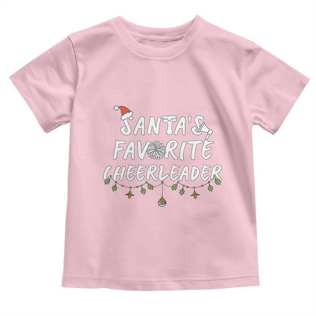 Santa Favorite Cheerleader Toddler T Shirt Christmas Cheerleading Gift - Wonder Print Shop